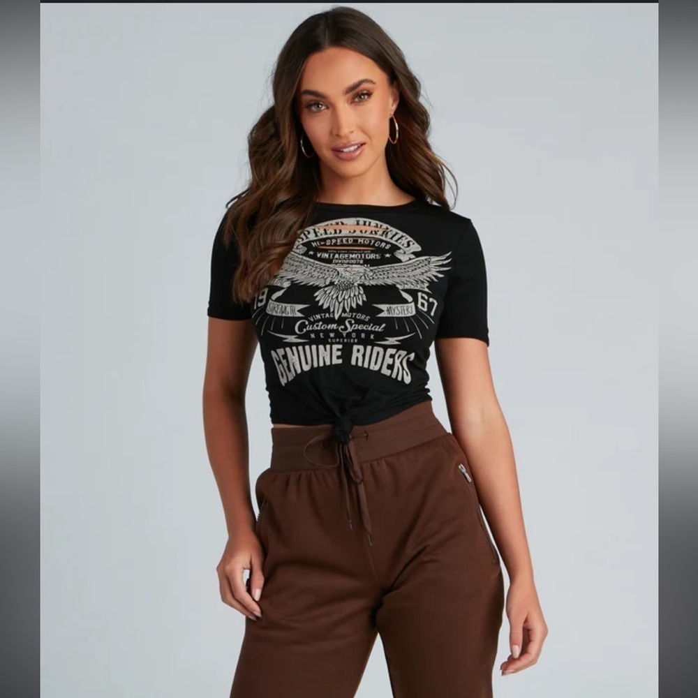 Genuine Riders Eagle Tee from Windsor, featuring a vintage motorcycle graphic